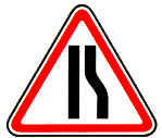 Сужение дороги. Сужение справа